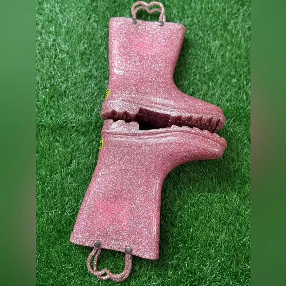 Western Chief Lighted Pink‎ Glitter Boots Size 10